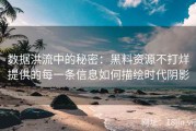 数据洪流中的秘密：黑料资源不打烊提供的每一条信息如何描绘时代阴影