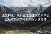 正义探索：黑料正能量往期档案中那些经过核实的黑料如何反转乾坤