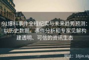91爆料事件全程纪实与未来趋势预测：以历史数据、事件分析和专家见解构建透明、可信的资讯生态