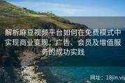 解析麻豆视频平台如何在免费模式中实现商业变现：广告、会员及增值服务的成功实践
