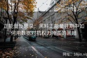 正能量反思录：黑料正能量往期中如何用数据对抗权力掩盖的黑暗