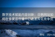 数字技术赋能内容创新：日韩网站如何在多渠道传播中打造差异化竞争优势