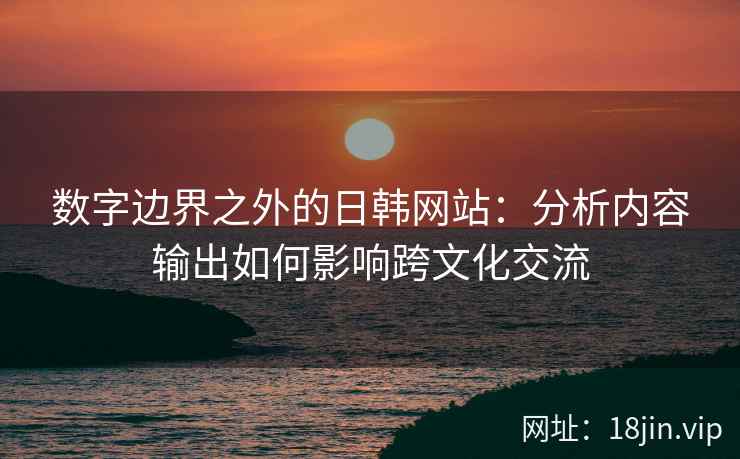 数字边界之外的日韩网站：分析内容输出如何影响跨文化交流