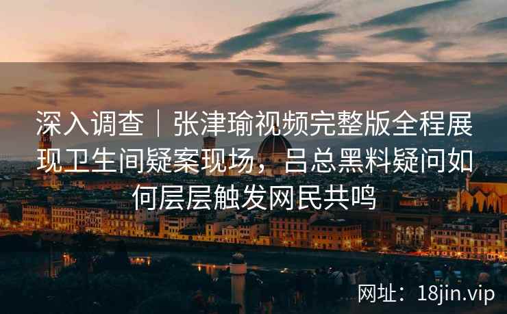 深入调查｜张津瑜视频完整版全程展现卫生间疑案现场，吕总黑料疑问如何层层触发网民共鸣