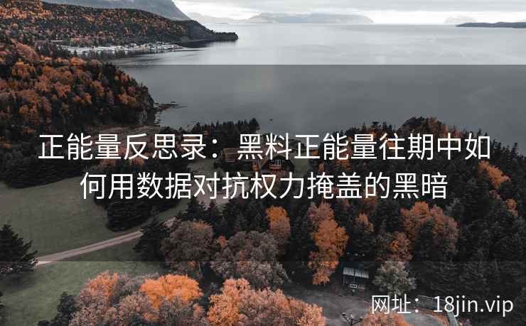 正能量反思录：黑料正能量往期中如何用数据对抗权力掩盖的黑暗