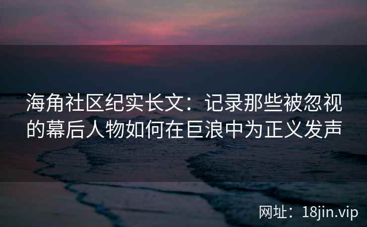 海角社区纪实长文：记录那些被忽视的幕后人物如何在巨浪中为正义发声