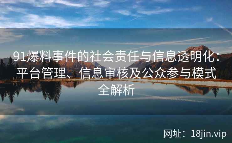 91爆料事件的社会责任与信息透明化：平台管理、信息审核及公众参与模式全解析