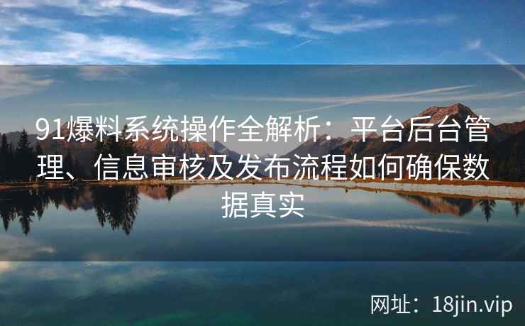 91爆料系统操作全解析：平台后台管理、信息审核及发布流程如何确保数据真实