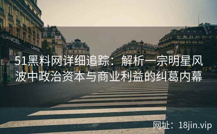 51黑料网详细追踪：解析一宗明星风波中政治资本与商业利益的纠葛内幕
